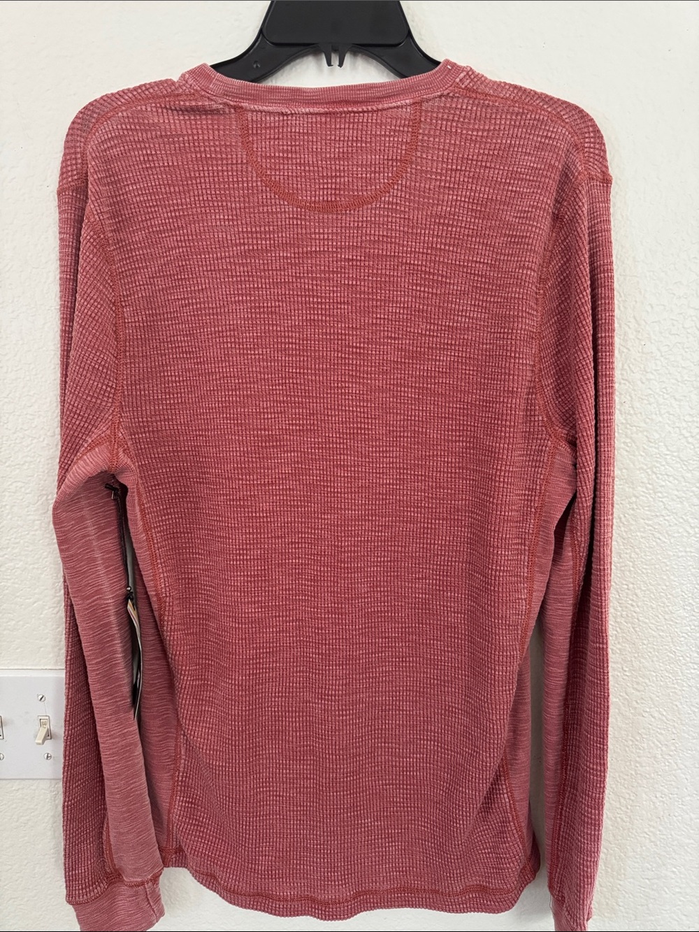 True Grit Waffle Knit Long Sleeve Top - Brick Red Vintage tone - Picture 7 of 7